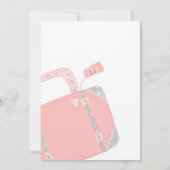 Invitation Valise Bon voyage argent rose fête de départ (Dos)