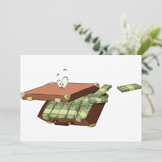 Invitation Valise d'invitations d'argent (Debout devant)