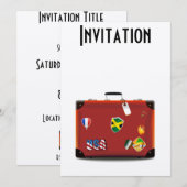 Invitation Valise en cuir vintage (Devant / Derrière)