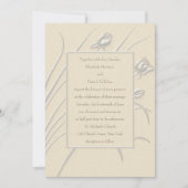 Invitation Valse de Rose Ecru Mariage Formel Moderne Classiqu (Devant)