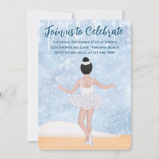 Invitation Valse des flocons de neige Nutcracker Ballet Anniv (Dos)