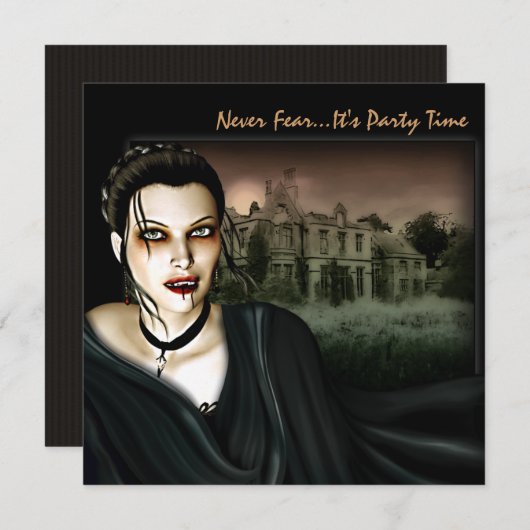 Invitation Vampire À L'Invitation Du Hall Gothic Party (Devant / Derrière)