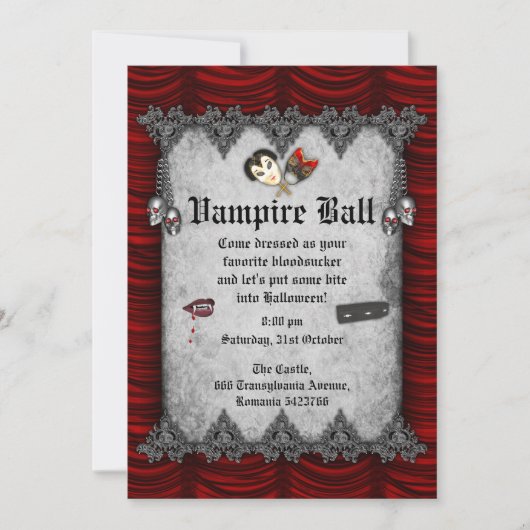 Invitation Vampire Ball Halloween (Devant)