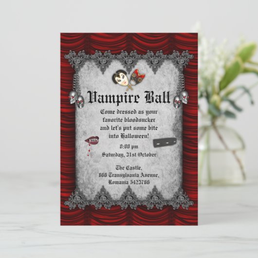 Invitation Vampire Ball Halloween (Debout devant)