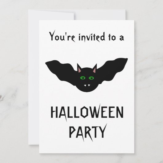 Invitation Vampire Chat Faced Bateau Halloween Party Personna (Devant)