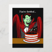 Invitation Vampire de Dracula| Anniversaire d'Halloween (Devant / Derrière)