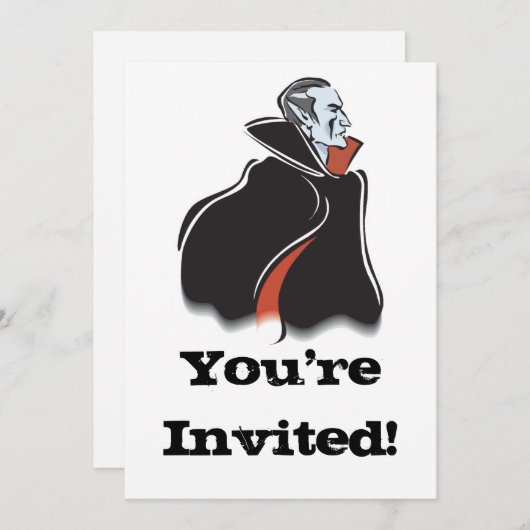 Invitation Vampire de dracula éffrayant (Devant / Derrière)