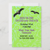 Invitation Vampire de la fête d'Halloween avec chauves-souris (Dos)
