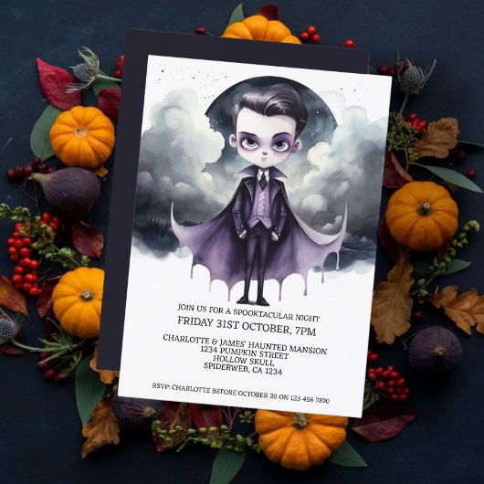 Invitation Vampire d'Halloween sous une Pleine lune