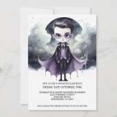 Invitation Vampire d'Halloween sous une Pleine lune (Devant)