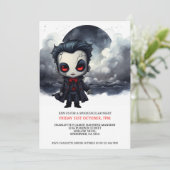 Invitation Vampire effrayant d'Halloween sous une Pleine lune (Debout devant)