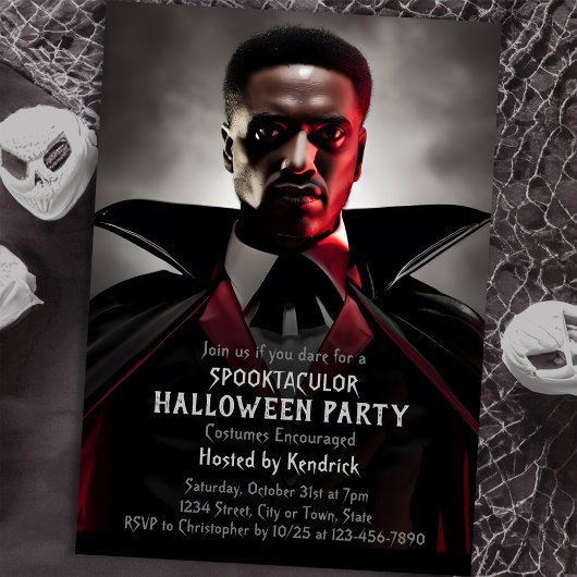 Invitation Vampire éffrayant Dracula Halloween Costume Party