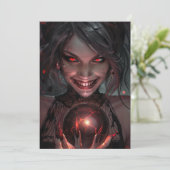 Invitation Vampire femelle souriant avec un orbe (Debout devant)