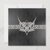 Invitation Vampire Goth Faux Mariage bijoux en cuir (Devant)