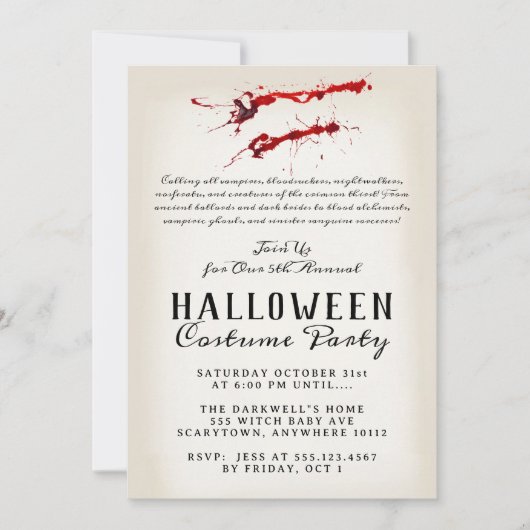 Invitation Vampire Halloween (Devant)