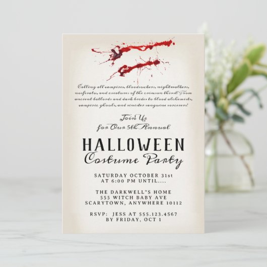 Invitation Vampire Halloween (Debout devant)