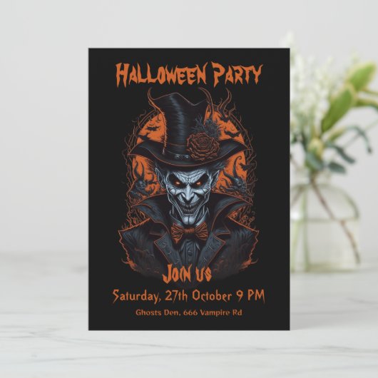 Invitation Vampire Halloween (Debout devant)