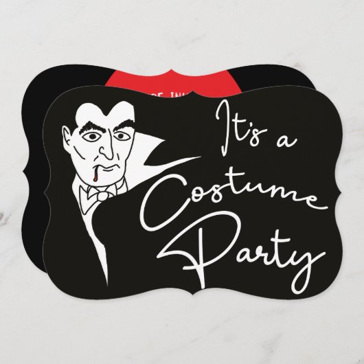 Invitation Vampire Halloween Costume Party (Devant / Derrière)