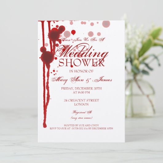 Invitation Vampire Halloween Couples Douleur faux sang (Debout devant)