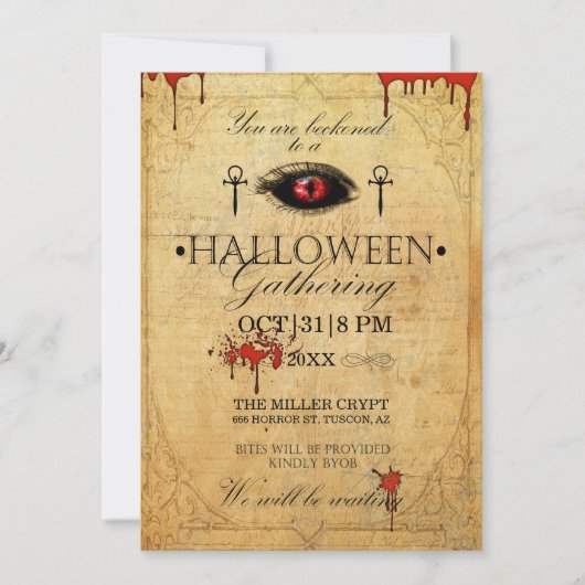 Invitation Vampire Halloween Gathering ID579 (Devant)