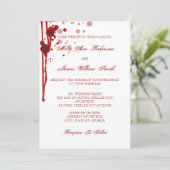 Invitation Vampire Halloween Mariage faux sang rouge (Debout devant)
