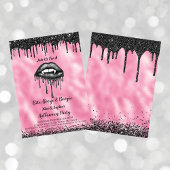 Invitation Vampire Lèvres de Parties scintillant noire Adulte