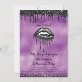 Invitation Vampire Lèvres noires Parties scintillant Adulte H (Devant)