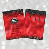 Invitation Vampire Lèvres noires Parties scintillant Adulte H