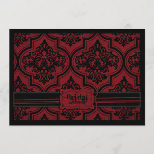 Invitation Vampire Mariée Goth Red Damask Fête des mariées