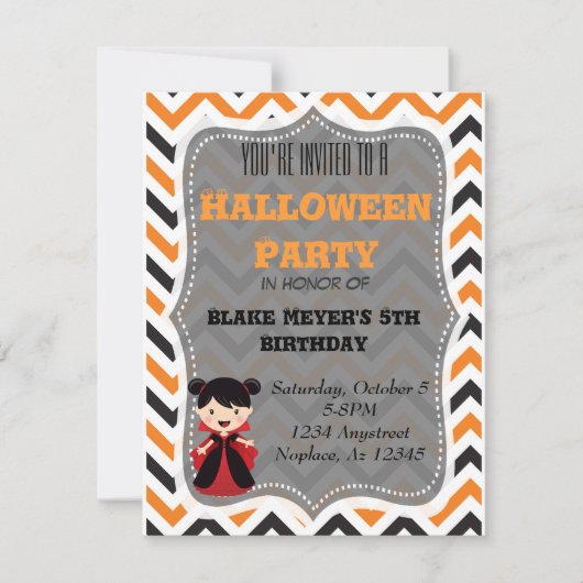 Invitation Vampire mignon de Chevron d'invitation de (Devant)