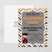 Invitation Vampire mignon de Chevron d'invitation de (Devant / Derrière)