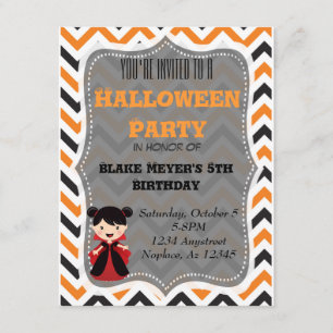 Invitation Vampire mignon de Chevron d'invitation de