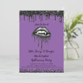 Invitation Vampire Purple parties scintillant lèvres adulte H (Debout devant)