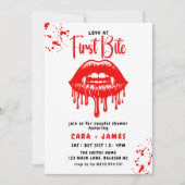 Invitation Vampire Red Lips Halloween Couples Douche (Devant)