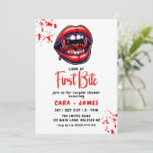 Invitation Vampire Red Lips Halloween Couples Douche (Debout devant)