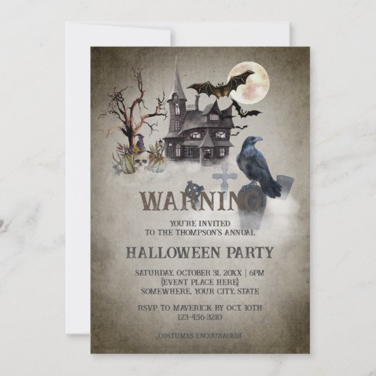 Invitation Vampire victorien gothique Parti d'Halloween (Devant)