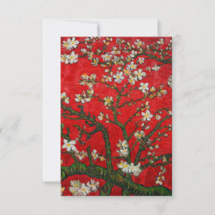 Invitation Van Gogh Almond Blossoms Rouge