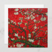 Invitation Van Gogh Almond Blossoms Rouge (Devant / Derrière)