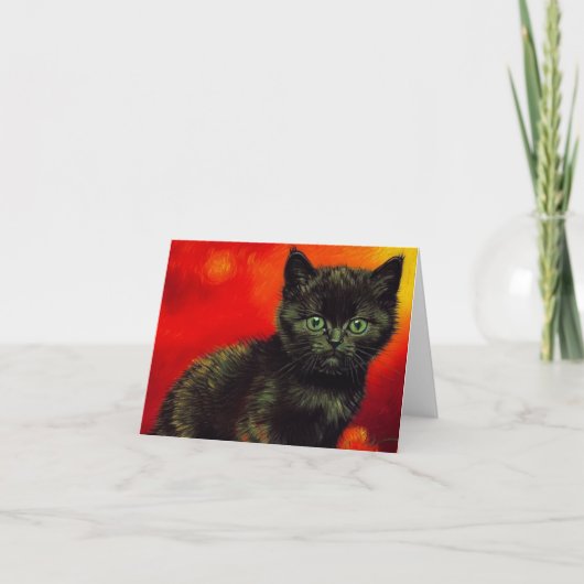 Invitation Van Gogh Black Kitten (Devant)