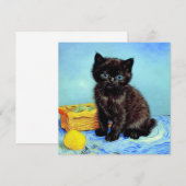Invitation Van Gogh Black Kitten avec fils (Devant / Derrière)