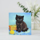 Invitation Van Gogh Black Kitten avec fils (Debout devant)