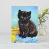 Invitation Van Gogh Black Kitten avec fils (Debout devant)