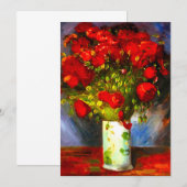 Invitation Van Gogh coquelicots rouges (Devant / Derrière)
