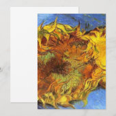 Invitation Van Gogh Deux Tournesols Coupés 1887 (Devant / Derrière)