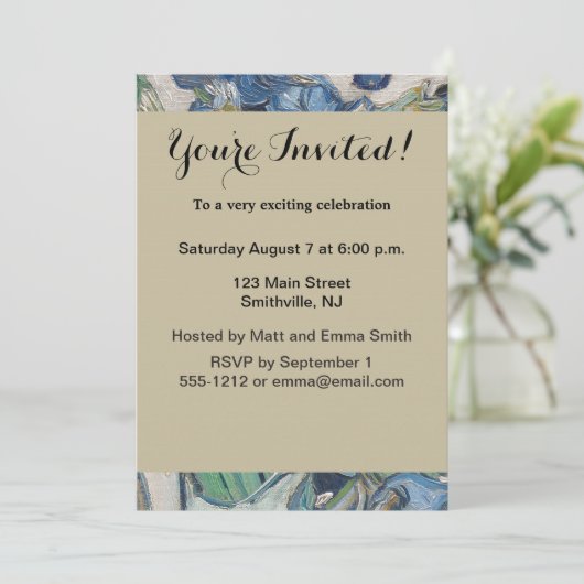 Invitation Van Gogh Iris Vase Peinture Impressionnisme (Debout devant)