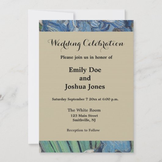 Invitation Van Gogh Iris Vase Peinture Impressionnisme (Devant)