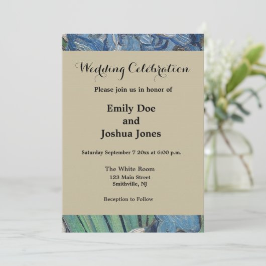 Invitation Van Gogh Iris Vase Peinture Impressionnisme (Debout devant)