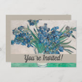 Invitation Van Gogh Iris Vase Peinture Impressionnisme (Devant / Derrière)