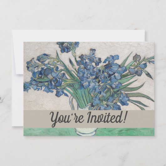 Invitation Van Gogh Iris Vase Peinture Impressionnisme (Devant)