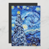 Invitation Van Gogh - La Nuit étoilée - Blanc Noël T-Sh (Devant / Derrière)